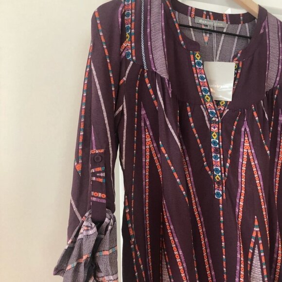 DANIEL RAINN Button Up Light Low Boho Blouse - Picture 4 of 11